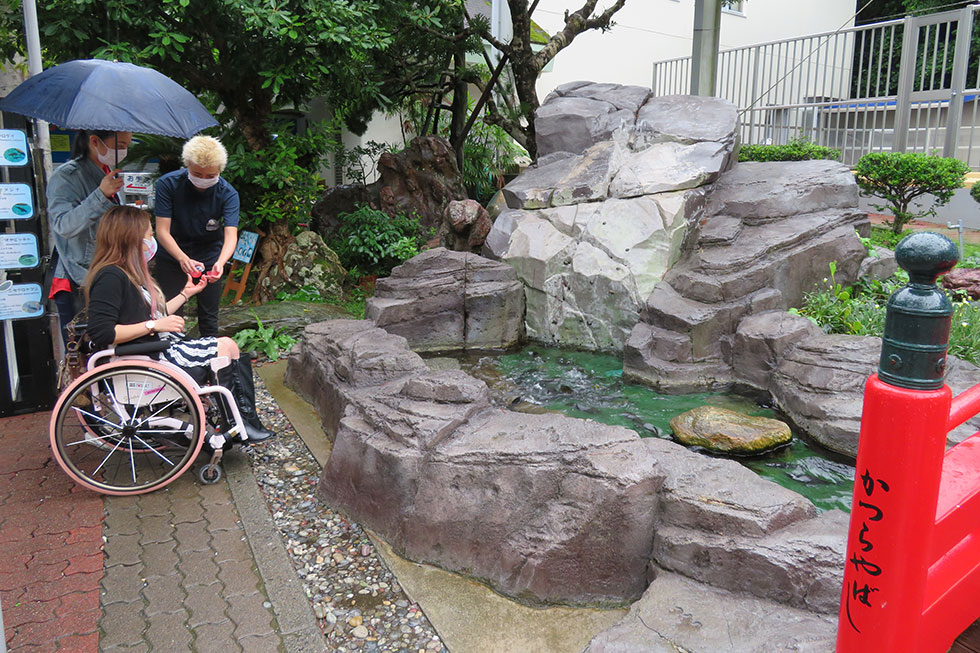 写真:桂浜水族館で餌やり体験1